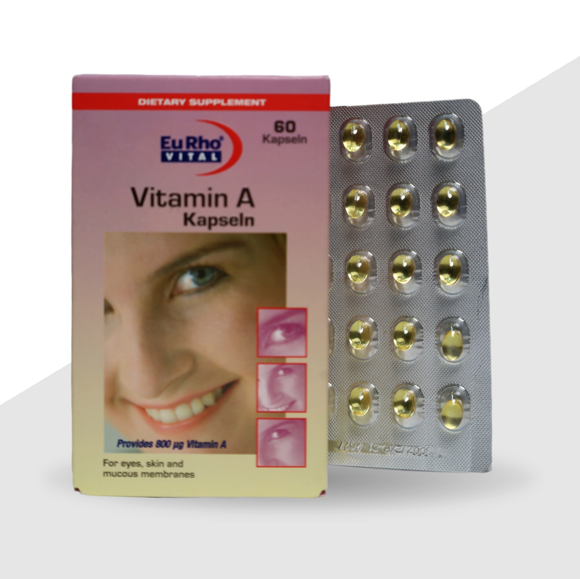 کپسول ژلاتینی ویتامین آ یوروویتال-60 عددی