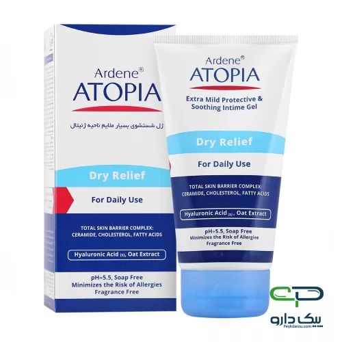 Dry Relief Extra Mild Protective And Soothing Intime Gel ژل شستشوی بسیار ملایم ناحیه ژنیتال آردن اتوپیا - 150 گرم