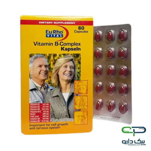 Eurho Vital Vitamin B Complex Capsules 60 Count کپسول ویتامین ب کمپلکس یوروویتال ۶۰ عددی