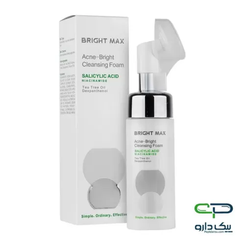 Brightmax Acne Bright Facial Cleansing Foam 150ml فوم شستشوی صورت آکنه برایت مکس ۱۵۰ میلی لیتر
